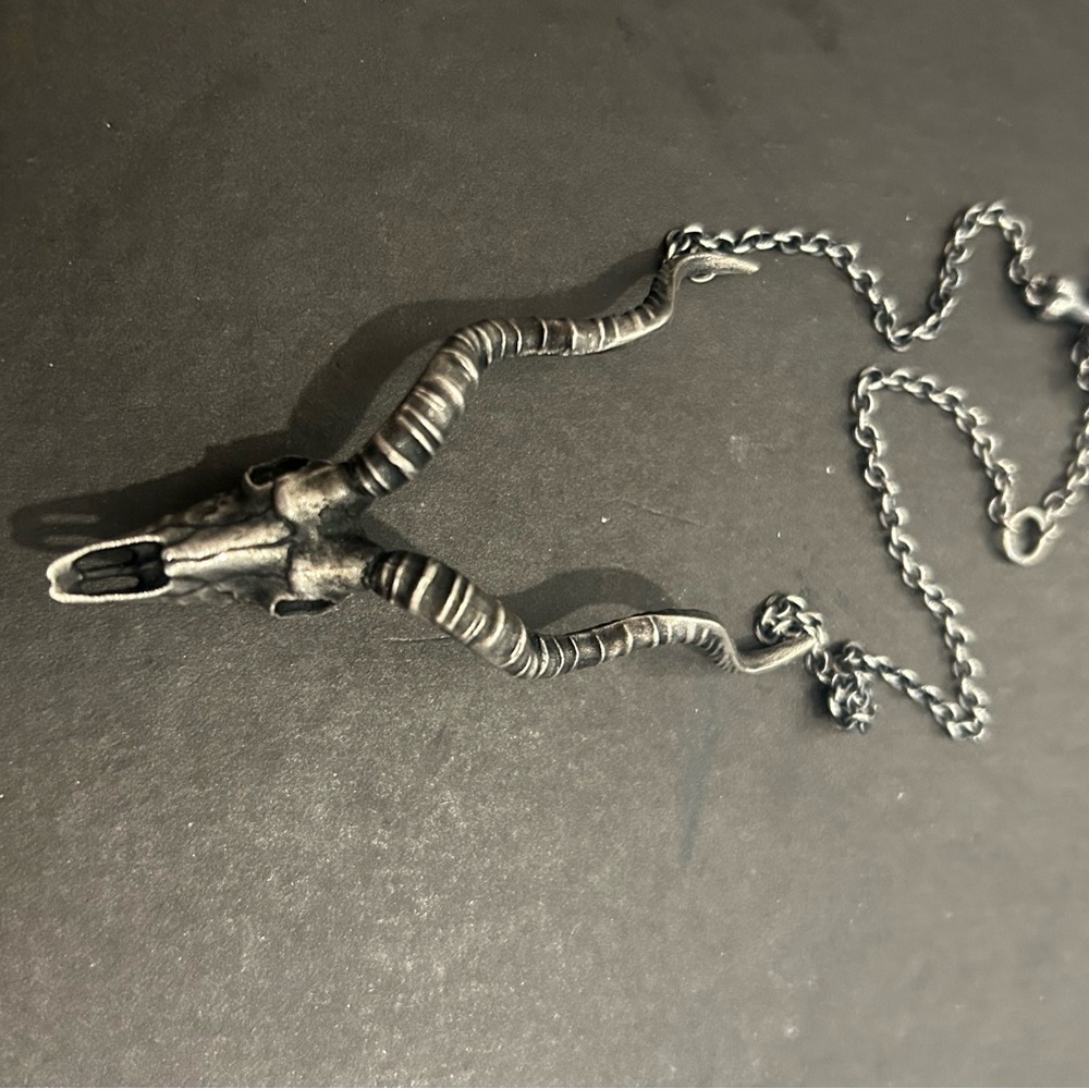 Silver Skull Pendant Necklace